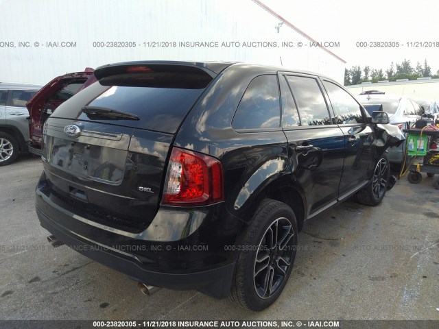 2FMDK3JC8DBB35197 - 2013 FORD EDGE SEL BLACK photo 4