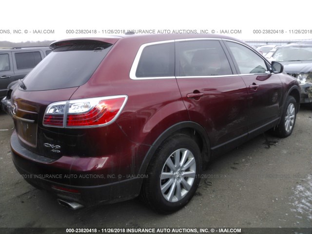 JM3TB3MA0A0206519 - 2010 MAZDA CX-9 BURGUNDY photo 4