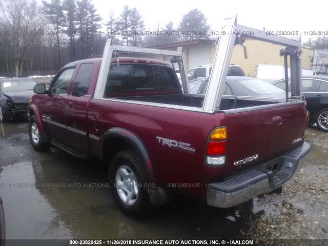 5TBBT48122S320384 - 2002 TOYOTA TUNDRA ACCESS CAB LIMITED RED photo 3