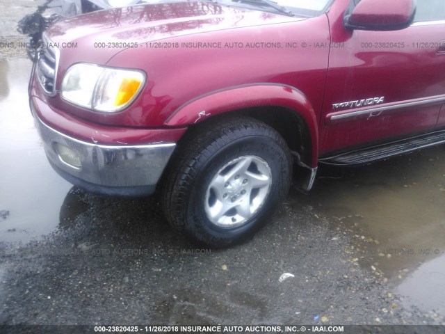 5TBBT48122S320384 - 2002 TOYOTA TUNDRA ACCESS CAB LIMITED RED photo 6