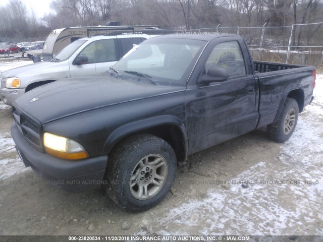 1D7FL16X03S210432 - 2003 DODGE DAKOTA SXT BLACK photo 2