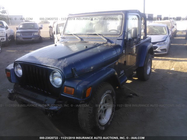 1J4FA39S05P363601 - 2005 JEEP WRANGLER X BLUE photo 2