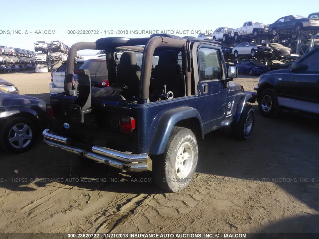 1J4FA39S05P363601 - 2005 JEEP WRANGLER X BLUE photo 4