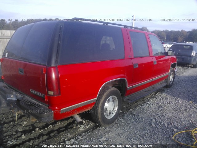 3GNEC16R9XG104928 - 1999 CHEVROLET SUBURBAN C1500 RED photo 4