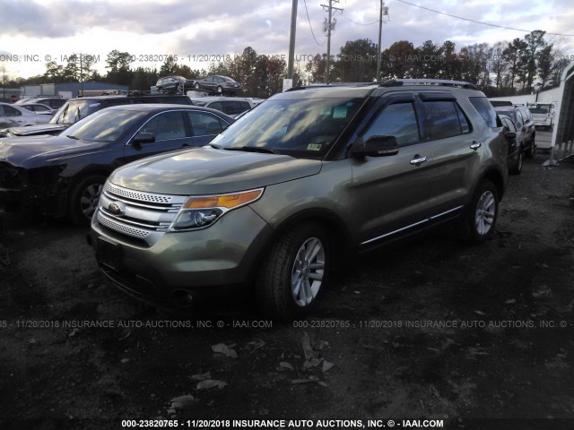 1FMHK7D88CGA11955 - 2012 FORD EXPLORER XLT GREEN photo 2