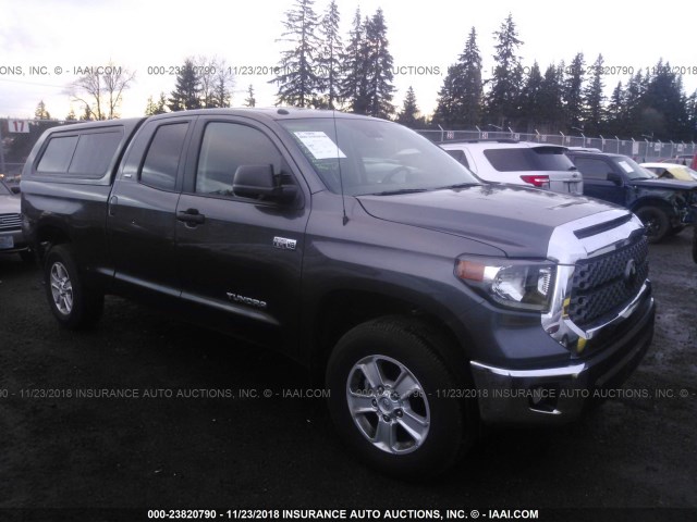 5TFUY5F11JX683505 - 2018 TOYOTA TUNDRA DOUBLE CAB SR/SR5 GRAY photo 1