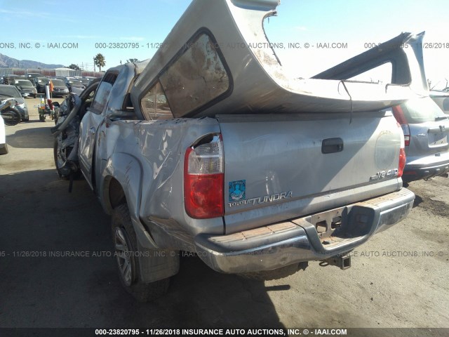 5TBDT44106S508583 - 2006 TOYOTA TUNDRA DOUBLE CAB SR5 SILVER photo 3