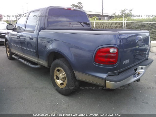 1FTRW076X3KB50691 - 2003 FORD F150 SUPERCREW BLUE photo 3