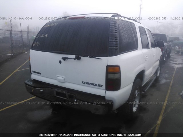 1GNEK13T81J149691 - 2001 CHEVROLET TAHOE K1500 WHITE photo 4