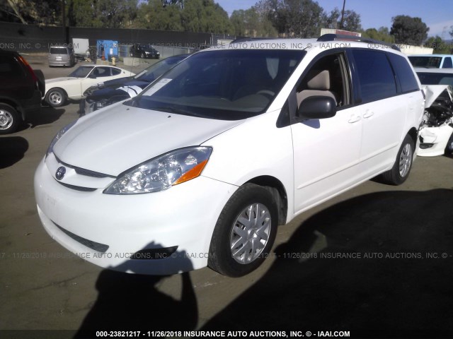 5TDZA23C46S485142 - 2006 TOYOTA SIENNA CE/LE WHITE photo 2