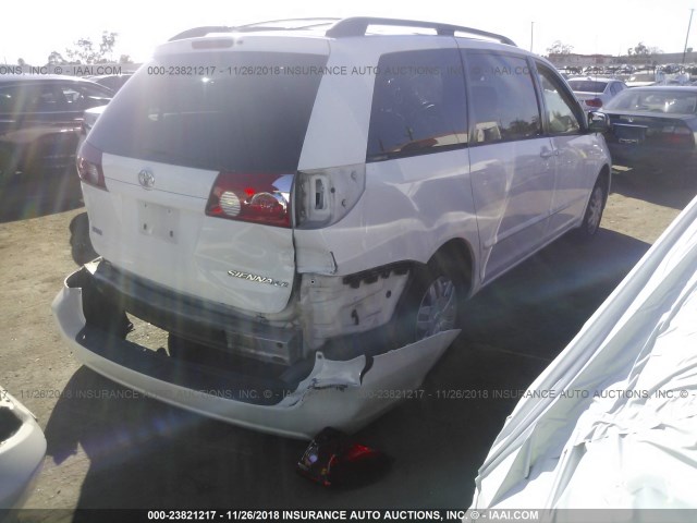 5TDZA23C46S485142 - 2006 TOYOTA SIENNA CE/LE WHITE photo 4