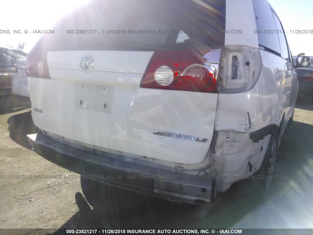 5TDZA23C46S485142 - 2006 TOYOTA SIENNA CE/LE WHITE photo 6