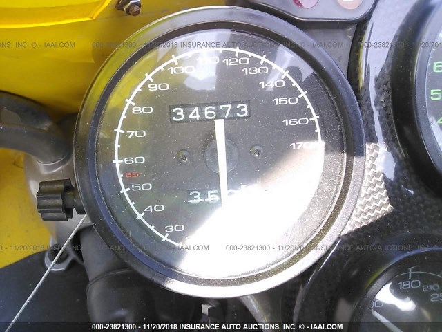 ZDM1SB5T81B011643 - 2001 DUCATI 996 S YELLOW photo 7