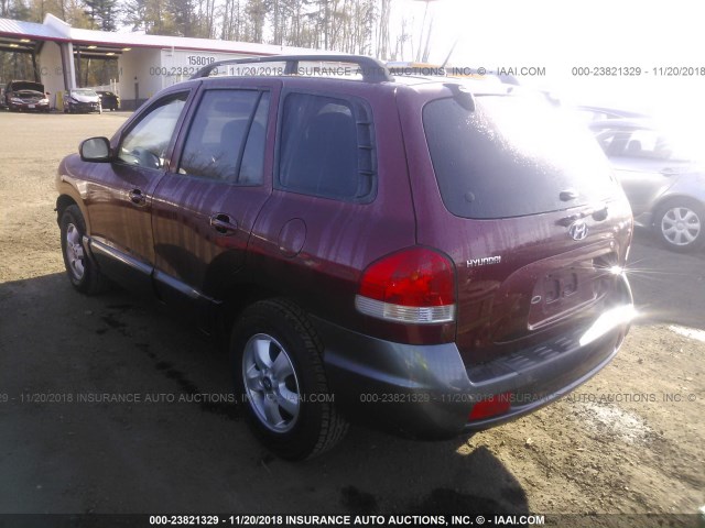 KM8SC13D25U943524 - 2005 HYUNDAI SANTA FE GLS/LX MAROON photo 3