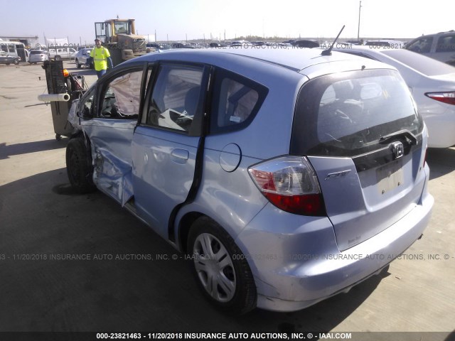 JHMGE88249S014827 - 2009 HONDA FIT BLUE photo 3