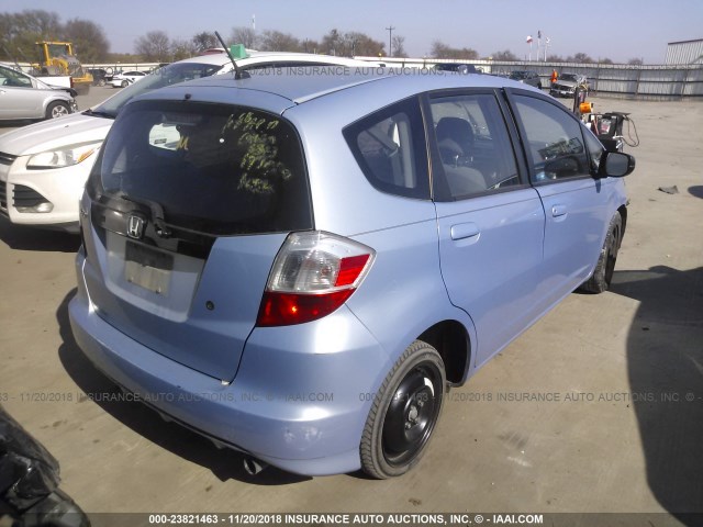 JHMGE88249S014827 - 2009 HONDA FIT BLUE photo 4