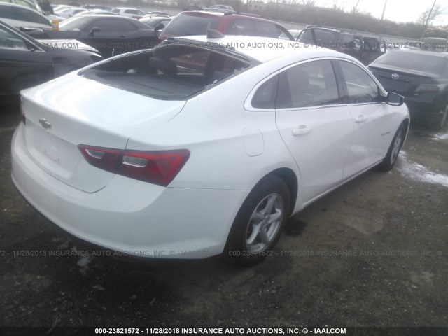 1G1ZB5ST5HF114616 - 2017 CHEVROLET MALIBU LS WHITE photo 4