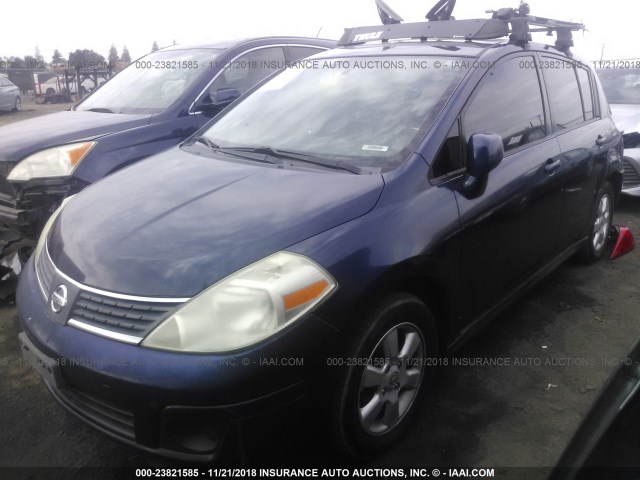 3N1BC13E27L377443 - 2007 NISSAN VERSA S/SL Dark Blue photo 2