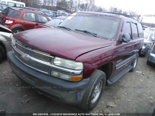 1GNEK13V23J133135 - 2003 CHEVROLET TAHOE K1500 RED photo 2