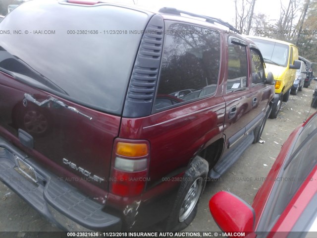 1GNEK13V23J133135 - 2003 CHEVROLET TAHOE K1500 RED photo 4