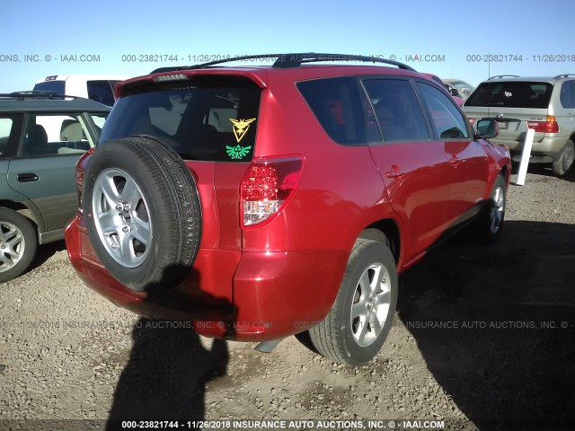 JTMZD31V185098543 - 2008 TOYOTA RAV4 LIMITED RED photo 4