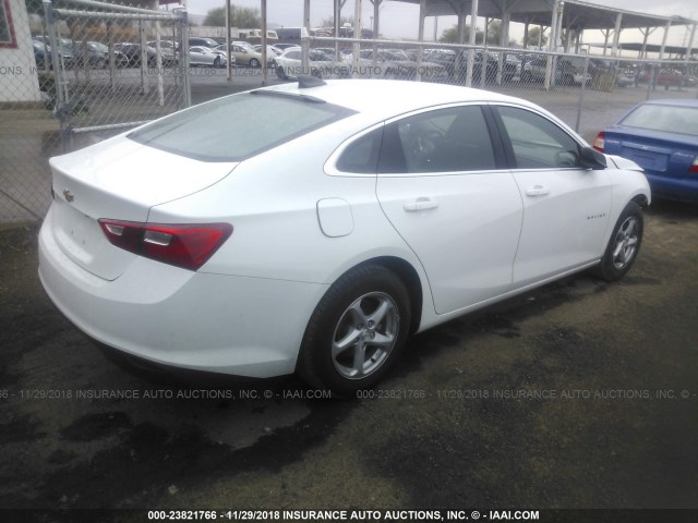 1G1ZB5ST7HF139100 - 2017 CHEVROLET MALIBU LS WHITE photo 4