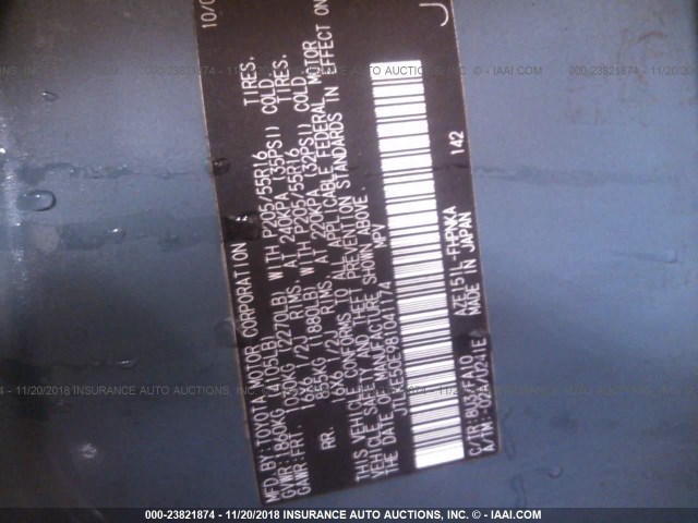 JTLKE50E981041174 - 2008 TOYOTA SCION XB BLUE photo 9