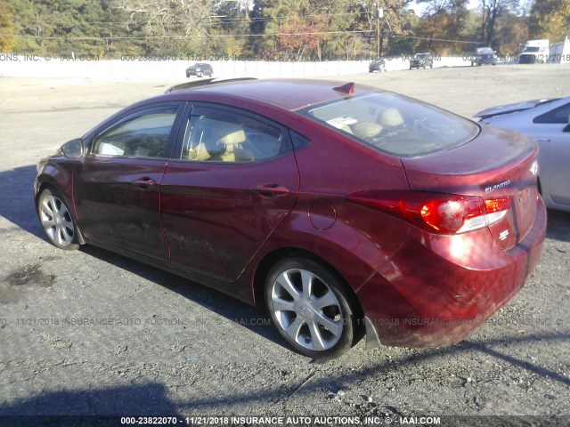 5NPDH4AE6DH184932 - 2013 HYUNDAI ELANTRA GLS/LIMITED RED photo 3