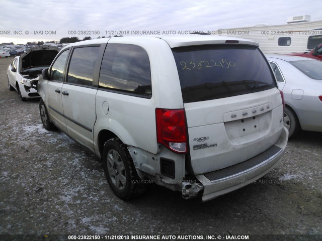 2D4RN1AGXBR624006 - 2011 DODGE GRAND CARAVAN C/V WHITE photo 3