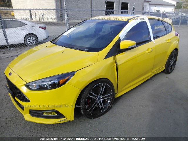1FADP3L93HL311222 - 2017 FORD FOCUS ST YELLOW photo 2