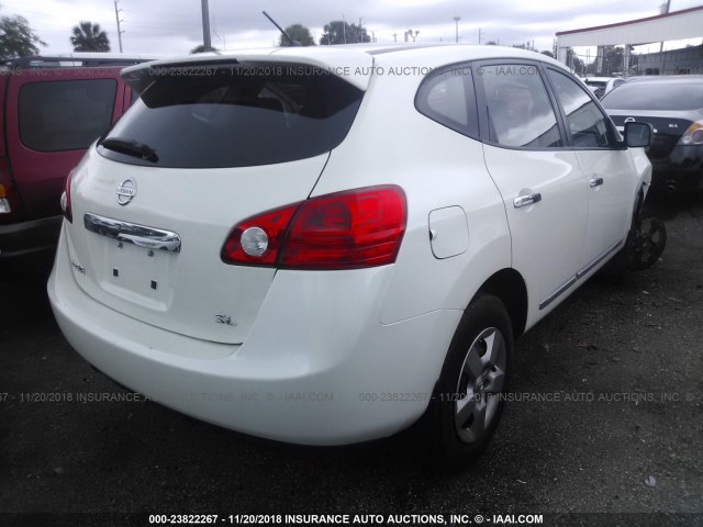 JN8AS5MT0DW508167 - 2013 NISSAN ROGUE S/SV WHITE photo 4