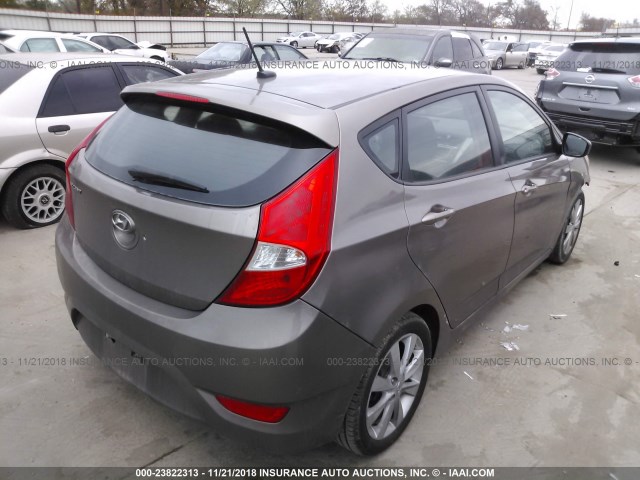 KMHCU5AE5CU033707 - 2012 HYUNDAI ACCENT GLS/GS/SE BEIGE photo 4