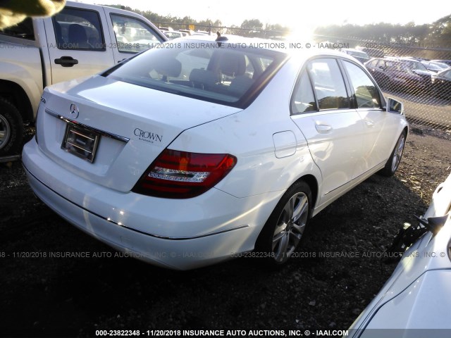 WDDGF4HB1DR282683 - 2013 MERCEDES-BENZ C 250 WHITE photo 4