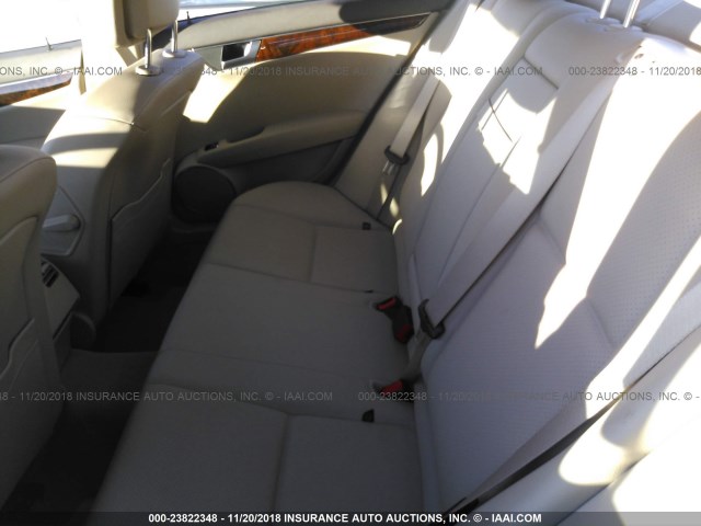 WDDGF4HB1DR282683 - 2013 MERCEDES-BENZ C 250 WHITE photo 8