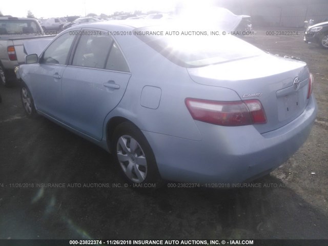 4T1BE46K78U735116 - 2008 TOYOTA CAMRY CE/LE/XLE/SE Light Blue photo 3