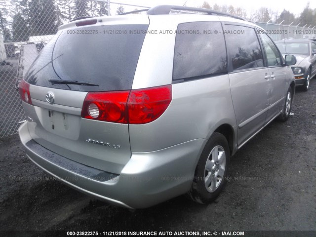 5TDZK23C78S114265 - 2008 TOYOTA SIENNA CE/LE SILVER photo 4