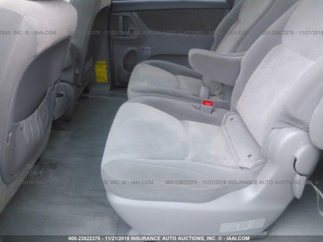 5TDZK23C78S114265 - 2008 TOYOTA SIENNA CE/LE SILVER photo 8