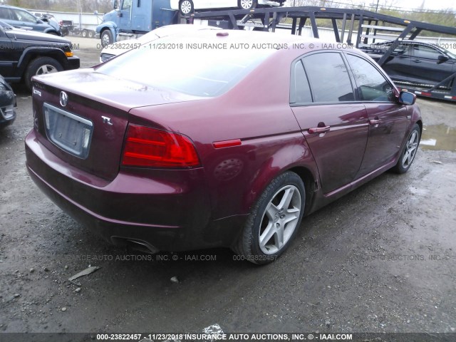 19UUA66235A022040 - 2005 ACURA TL RED photo 4