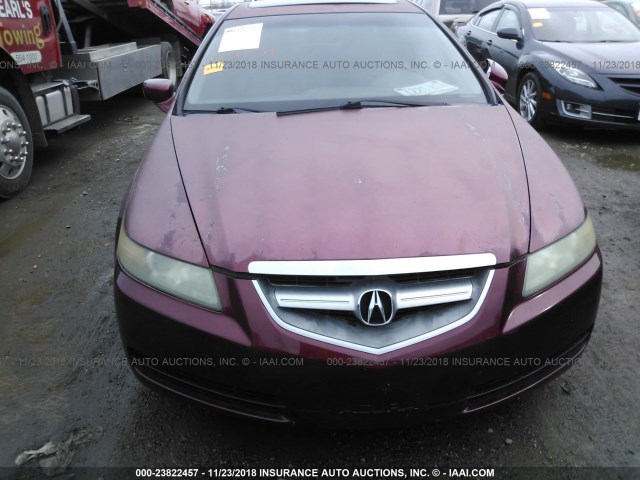 19UUA66235A022040 - 2005 ACURA TL RED photo 6