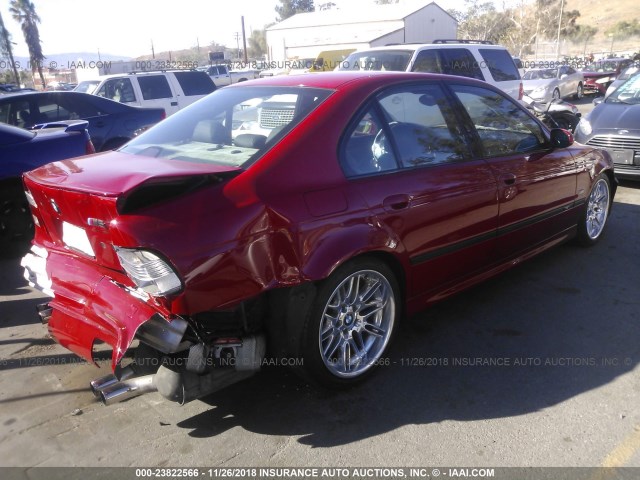 WBSDE93421BZ99659 - 2001 BMW M5 RED photo 4