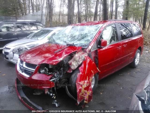 2C4RDGCG7GR168909 - 2016 DODGE GRAND CARAVAN SXT RED photo 2