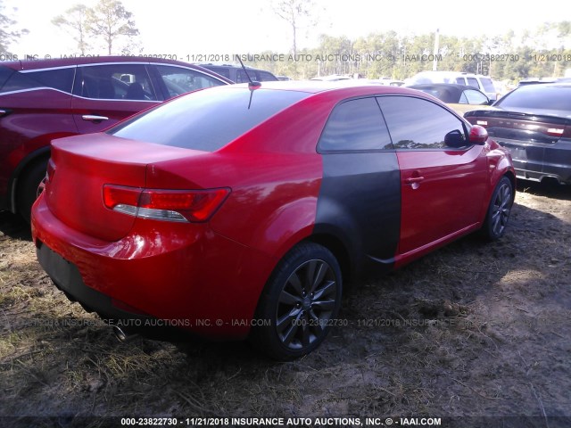 KNAFW6A31C5513248 - 2012 KIA FORTE SX RED photo 4