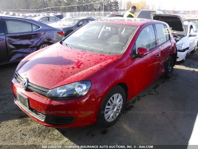 WVWDB7AJ5CW213622 - 2012 VOLKSWAGEN GOLF RED photo 2