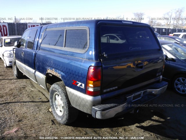 2GTEK19T4Y1315158 - 2000 GMC NEW SIERRA K1500 BLUE photo 3