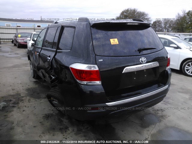 5TDYK3EH0DS127931 - 2013 TOYOTA HIGHLANDER LIMITED BLACK photo 3