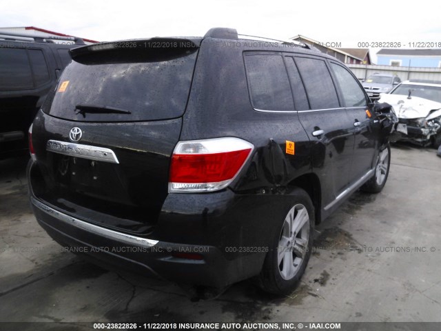 5TDYK3EH0DS127931 - 2013 TOYOTA HIGHLANDER LIMITED BLACK photo 4