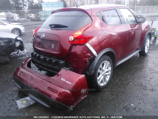 JN8AF5MV5BT009059 - 2011 NISSAN JUKE S/SV/SL RED photo 4