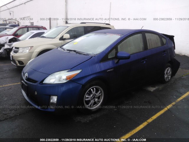 JTDKN3DU8B0292427 - 2011 TOYOTA PRIUS BLUE photo 2