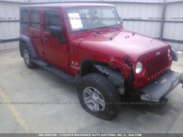 1J4GA39159L752923 - 2009 JEEP WRANGLER UNLIMITE X RED photo 1