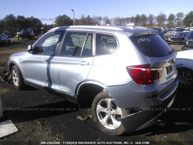 5UXWX5C56BL714855 - 2011 BMW X3 XDRIVE28I Light Blue photo 3